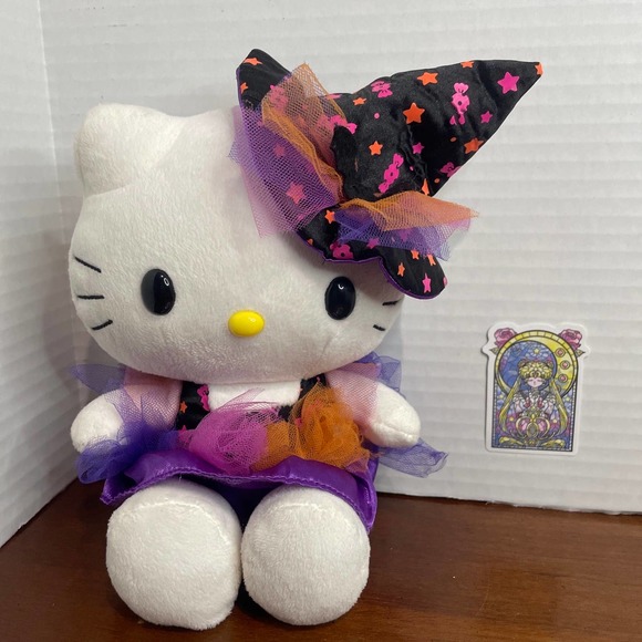 Sanrio Other - Sanrio 2012 Hello Kitty Halloween Witch Sweet Purple Orange Plush Stuffed Animal